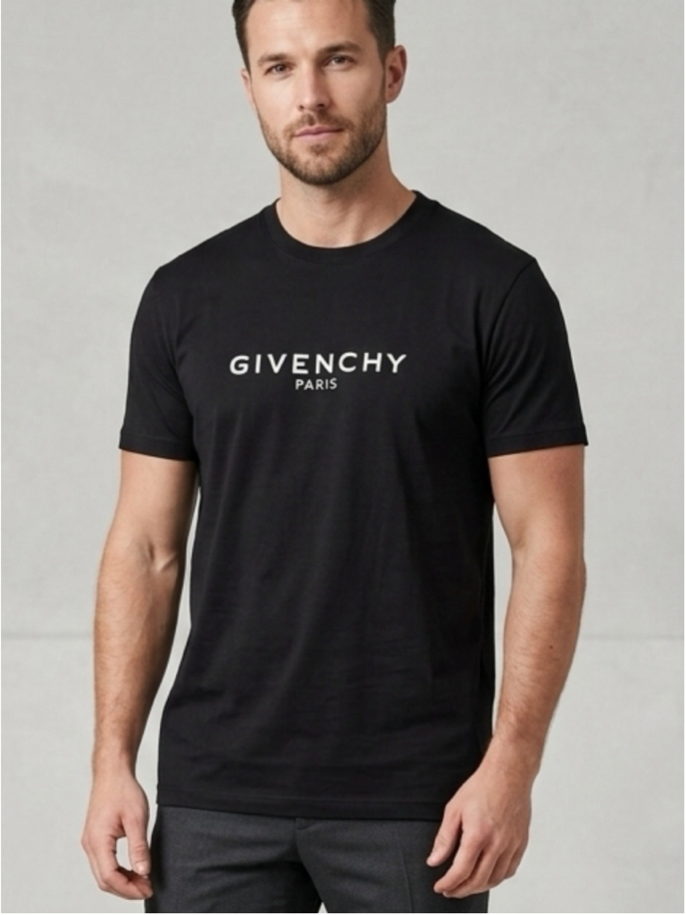 Men's Givenchy Paris Logo Short Sleeve T-Shirt in Black, Size XS. 2102